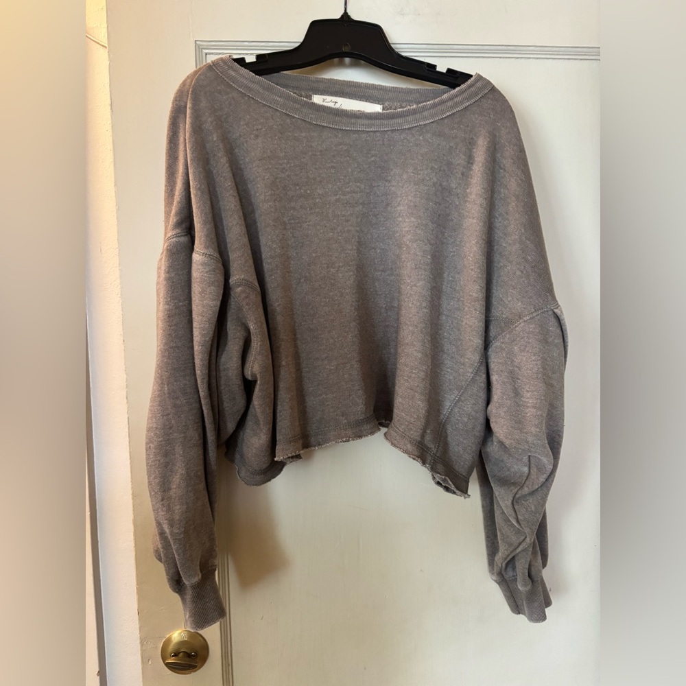 Vintage Havana Heather Gray Knit Top